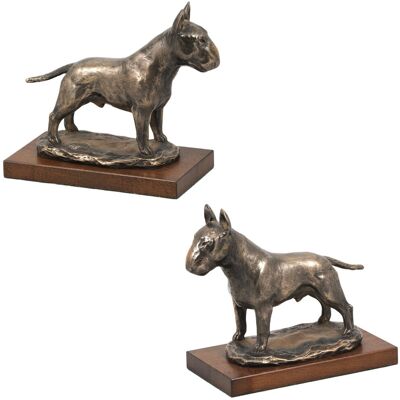 Bulterier, Bull Terrier - statuetka psa, figurka na białej podstawie, trofeum na wystawę psów marki Art-Dog Bulterier, Bull Terrier - statuetka psa, figurka na białej podstawie, trofeum na wystawę psów marki Art-Dog