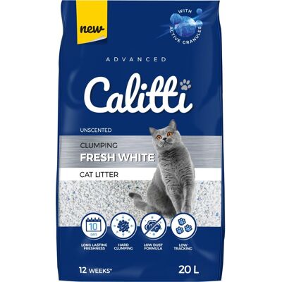Calitti FRESH WHITE żwirek bentonitowy 20l Calitti FRESH WHITE żwirek bentonitowy 20l
