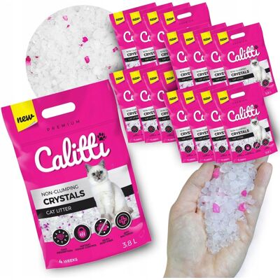Butikzoo CALITTI Żwirek silikonowy Crystals 3,8Lx16 = 60,8L Butikzoo CALITTI Żwirek silikonowy Crystals 3,8Lx16 = 60,8L