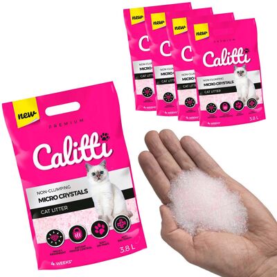 Calitti Żwirek Silikonowy Crystals 3,8Lx4 = 15,2L Calitti Żwirek Silikonowy Crystals 3,8Lx4 = 15,2L