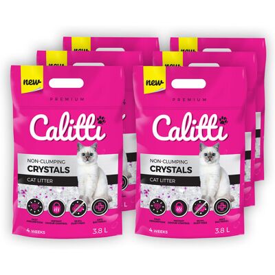 Calitti Żwirek Silikonowy Crystals 3,8Lx6 = 22,8L Calitti Żwirek Silikonowy Crystals 3,8Lx6 = 22,8L