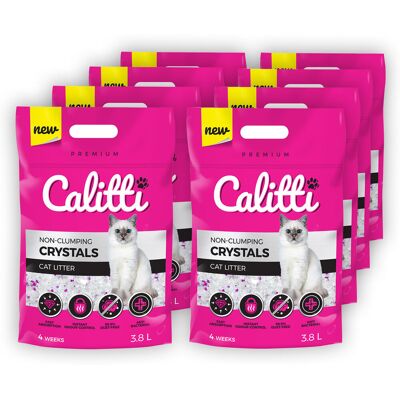Calitti Żwirek Silikonowy Crystals 3,8Lx8 = 30,4L Calitti Żwirek Silikonowy Crystals 3,8Lx8 = 30,4L