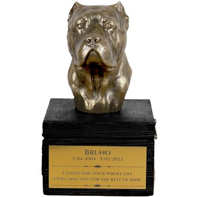 Cane Corso Italiano - urna z grawerem i rzeźbą psa, ostatnie pożeganie, produkt ręcznie wykonany marki Art-Dog Cane Corso Italiano - urna z grawerem i rzeźbą psa, ostatnie pożeganie, produkt ręcznie wykonany marki Art-Dog