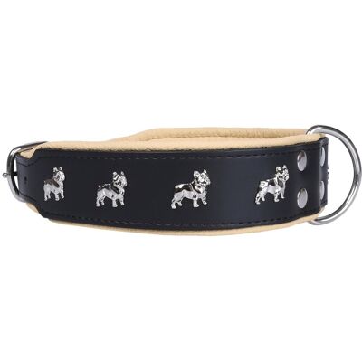 sarcia.eu Czarno-żółta, skórzana obroża Bulldog Francuski 50mm/65 cm ZOOleszcz sarcia.eu Czarno-żółta, skórzana obroża Bulldog Francuski 50mm/65 cm ZOOleszcz