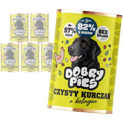 Dobry Pies Mono Kurczak 6x400g Monoproteinowa Mokra Karma Dla Dorosłych Psów Z Alergią I Nietolerancją Pokarmową Kurczak Z Kolagenem Dobry Pies Mono Kurczak 6x400g Monoproteinowa Mokra Karma Dla Dorosłych Psów Z Alergią I Nietolerancją Pokarmową Kurczak Z Kolagenem