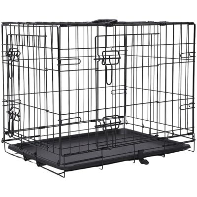 DOG FANTASY Metalowa Klatka Kennelowa 2-drzwiowa dla Psa rozm. S 61X43X49cm DOG FANTASY Metalowa Klatka Kennelowa 2-drzwiowa dla Psa rozm. S 61X43X49cm