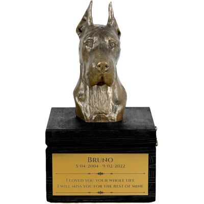 Dog niemiecki I - urna z grawerem i rzeźbą psa, ostatnie pożeganie, produkt ręcznie wykonany marki Art-Dog Dog niemiecki I - urna z grawerem i rzeźbą psa, ostatnie pożeganie, produkt ręcznie wykonany marki Art-Dog