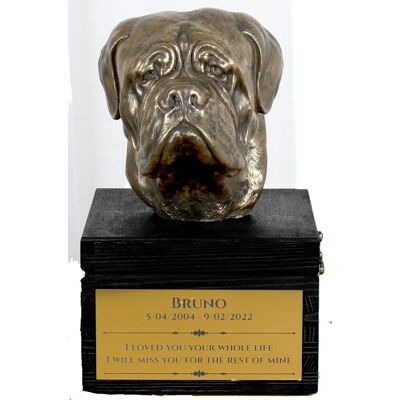 Dog z Bordeaux, Dogue de Bordeaux, Mastif francuski - urna z grawerem i rzeźbą psa, ostatnie pożeganie, produkt ręcznie wykonany marki Art-Dog Dog z Bordeaux, Dogue de Bordeaux, Mastif francuski - urna z grawerem i rzeźbą psa, ostatnie pożeganie, produkt ręcznie wykonany marki Art-Dog