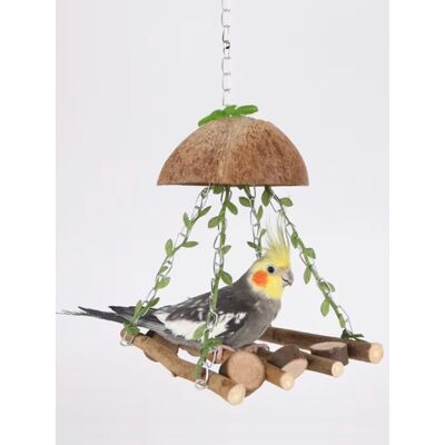 Parrot Planet Drabinka z Kokosem - Huśtawka/ mostek dla małych i średnich papug Parrot Planet Drabinka z Kokosem - Huśtawka/ mostek dla małych i średnich papug