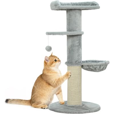 Drapak dla kota PawHut, wysokość 103,5 cm, z hamakiem, wiszącą piłeczką, słupkiem sizalowym, pluszową platformą, dla kotów o wadze poniżej 6 kg, jas.. Drapak dla kota PawHut, wysokość 103,5 cm, z hamakiem, wiszącą piłeczką, słupkiem sizalowym, pluszową platformą, dla kotów o wadze poniżej 6 kg, jas..