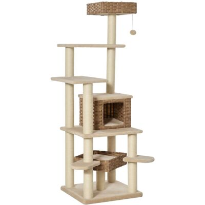 PawHut Drzewo dla Kotów - 55 cm - beżowo-brązowy PawHut Drzewo dla Kotów - 55 cm - beżowo-brązowy