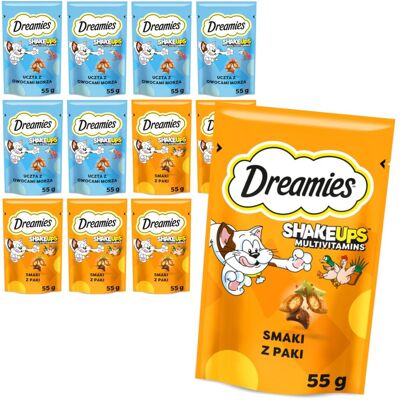 Dreamies Shake Ups Multivitamins 12x55g Przysmak Dla Kota Mix Smaków Kurczak Owoce Morza Dreamies Shake Ups Multivitamins 12x55g Przysmak Dla Kota Mix Smaków Kurczak Owoce Morza