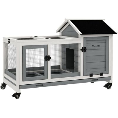 Drewniana klatka dla królika miniaturowego PawHut, 108 x 58 x 73,5 cm, klatka dla małych zwierząt z wybiegiem, kółkami, dachem na zawiasach, klatka .. Drewniana klatka dla królika miniaturowego PawHut, 108 x 58 x 73,5 cm, klatka dla małych zwierząt z wybiegiem, kółkami, dachem na zawiasach, klatka ..
