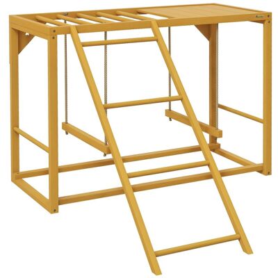 Drewniana konstrukcja do zabawy dla kurczaków PawHut, plac zabaw z huśtawkami, drabinką, platformą, grzędą, konstrukcją do wspinaczki, kurnik dla 3-.. Drewniana konstrukcja do zabawy dla kurczaków PawHut, plac zabaw z huśtawkami, drabinką, platformą, grzędą, konstrukcją do wspinaczki, kurnik dla 3-..
