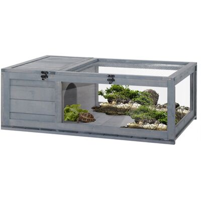 Drewniany domek dla żółwi PawHut, wybieg dla żółwi z głównymi domami, otwierany dach, zewnętrzna klatka dla gadów, terrarium dla żółwi, gadów, jaszc.. Drewniany domek dla żółwi PawHut, wybieg dla żółwi z głównymi domami, otwierany dach, zewnętrzna klatka dla gadów, terrarium dla żółwi, gadów, jaszc..