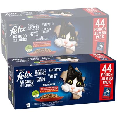 Felix Fantastic Mokra Karma Dla Kota Wiejskie Smaki W Galaretce 7,48kg (88x85g) Wołowina Kurczak Kaczka Jagnięcina Felix Fantastic Mokra Karma Dla Kota Wiejskie Smaki W Galaretce 7,48kg (88x85g) Wołowina Kurczak Kaczka Jagnięcina