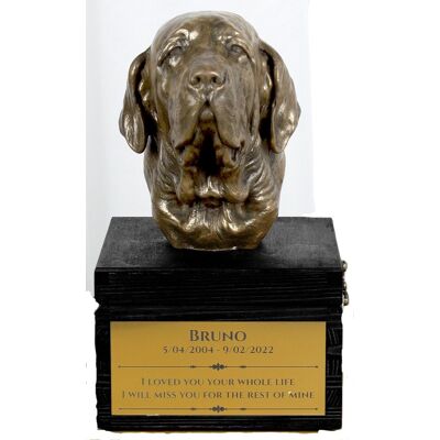 Fila Brasileiro, Mastif brazylijski - urna z grawerem i rzeźbą psa, ostatnie pożeganie, produkt ręcznie wykonany marki Art-Dog Fila Brasileiro, Mastif brazylijski - urna z grawerem i rzeźbą psa, ostatnie pożeganie, produkt ręcznie wykonany marki Art-Dog