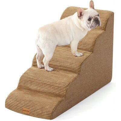 Inny producent Gardner Pet - Schody dla psa 5-stopniowe, rampa z pianki , brązowa 58cm Inny producent Gardner Pet - Schody dla psa 5-stopniowe, rampa z pianki , brązowa 58cm