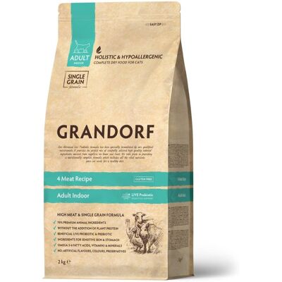 Grandorf - Carni e Riso Integrale per Gatti Indoor - 2Kg - Karma dla kotów Grandorf - Carni e Riso Integrale per Gatti Indoor - 2Kg - Karma dla kotów