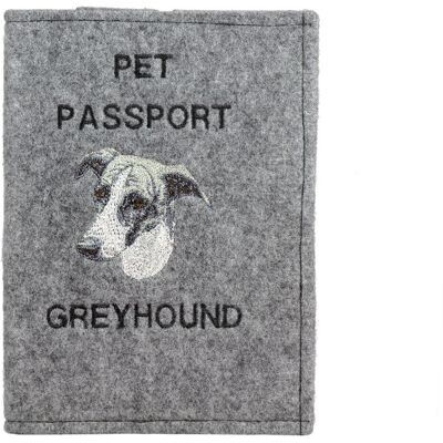 Greyhound - English Greyhound - Szary - Filc - Smyrka paszportowa Greyhound - English Greyhound - Szary - Filc - Smyrka paszportowa