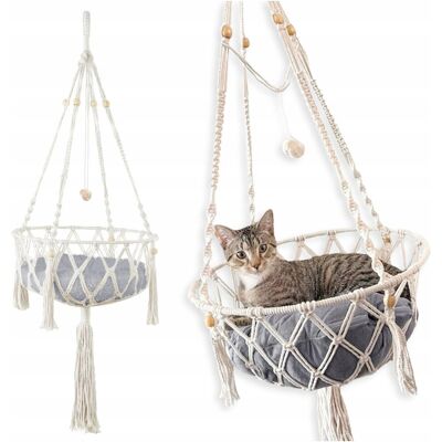 Inny producent HAMAK LEGOWISKO DLA KOTA BOHO MAKRAMA WISZĄCY POD SUFIT 40x40CM + PODUSZKA Inny producent HAMAK LEGOWISKO DLA KOTA BOHO MAKRAMA WISZĄCY POD SUFIT 40x40CM + PODUSZKA