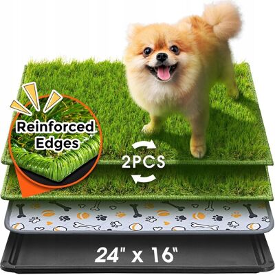 Inny producent Hompet, kuweta dla psów z tacą, mata trawnik, podkład treningowy 61x42 cm Inny producent Hompet, kuweta dla psów z tacą, mata trawnik, podkład treningowy 61x42 cm