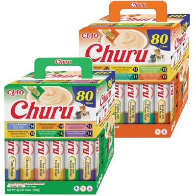Inaba Cat Churu 160x14g (2240g) Kremowy Przysmak Dla Kota Pasta Mix z Kurczakiem i Tuńczykiem Inaba Cat Churu 160x14g (2240g) Kremowy Przysmak Dla Kota Pasta Mix z Kurczakiem i Tuńczykiem