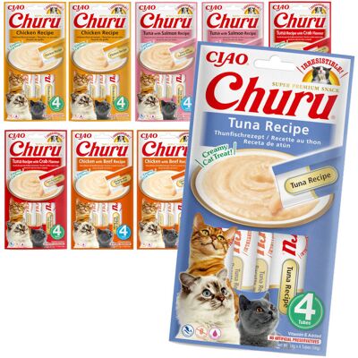 Inaba Cat Churu Mix Smaków 40x14g Kremowy Przysmak Dla Kota Pasta Kurczak Tuńczyk Łosoś Krab Wołowina Inaba Cat Churu Mix Smaków 40x14g Kremowy Przysmak Dla Kota Pasta Kurczak Tuńczyk Łosoś Krab Wołowina