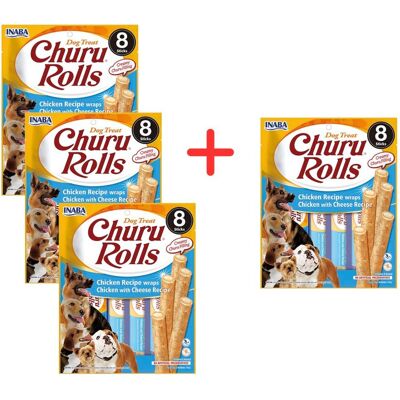 Inaba Dog Churu Rolls Wraps 4x96g Przysmak dla Psa Kurczak z Serem Inaba Dog Churu Rolls Wraps 4x96g Przysmak dla Psa Kurczak z Serem