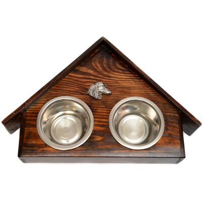 Jamnik - drewniany stojak z miskami dla psa, ozdobne psie miski, prezent z okazji adopcji psa marki Art-Dog Jamnik - drewniany stojak z miskami dla psa, ozdobne psie miski, prezent z okazji adopcji psa marki Art-Dog