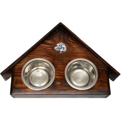 Jamnik II - drewniany stojak z miskami dla psa, ozdobne psie miski, prezent z okazji adopcji psa marki Art-Dog Jamnik II - drewniany stojak z miskami dla psa, ozdobne psie miski, prezent z okazji adopcji psa marki Art-Dog