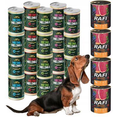 Karma Dla Psa Rafi + Green Nutrition Mokra Mix Smaków Zestaw 24 Szt X 400g Karma Dla Psa Rafi + Green Nutrition Mokra Mix Smaków Zestaw 24 Szt X 400g