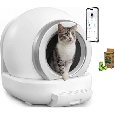Inny producent KITTY - Autooczyszczająca kuweta dla kotów 65 L, demontowalna i zmywalna - Łączność z aplikacją - 57 x 50 x 53 cm Inny producent KITTY - Autooczyszczająca kuweta dla kotów 65 L, demontowalna i zmywalna - Łączność z aplikacją - 57 x 50 x 53 cm