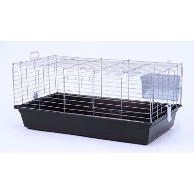 Pet Products Industries Klatka dla królika i świnki 100 cm druty koloru srebrnego/czarny spód Pet Products Industries Klatka dla królika i świnki 100 cm druty koloru srebrnego/czarny spód