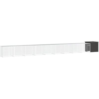 vidaXL Klatka dla kurcząt, antracytowa, 1000x91x100 cm, stal vidaXL Klatka dla kurcząt, antracytowa, 1000x91x100 cm, stal
