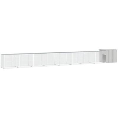 vidaXL Klatka dla kurcząt, szara, 900x91x100 cm, stal vidaXL Klatka dla kurcząt, szara, 900x91x100 cm, stal