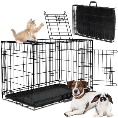 Zolta Klatka Dla Psa, Kojec Transporter Dla Średnich Ras, 77 x 57 x 48 Cm, 2 Drzwi Zolta Klatka Dla Psa, Kojec Transporter Dla Średnich Ras, 77 x 57 x 48 Cm, 2 Drzwi