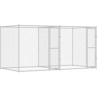 vidaXL Klatka dla psa Srebrny 400 x 200 x 200 cm Stal Galwanizowana vidaXL Klatka dla psa Srebrny 400 x 200 x 200 cm Stal Galwanizowana