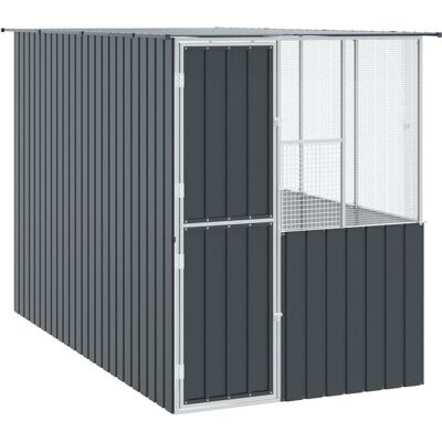Klatka dla ptaków vidaXL Antracytowa 215x78x200 cm Stal ocynkowana Klatka dla ptaków vidaXL Antracytowa 215x78x200 cm Stal ocynkowana