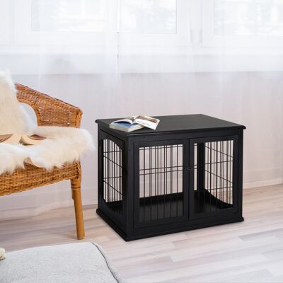 Yulinland Klatka transportowa dla psa 58,5 cm x 81 cm x 66 cm, drzwi, MDF-drewno + metal, 58,5 cm x 81 cm x 66 cm, czarny Yulinland Klatka transportowa dla psa 58,5 cm x 81 cm x 66 cm, drzwi, MDF-drewno + metal, 58,5 cm x 81 cm x 66 cm, czarny