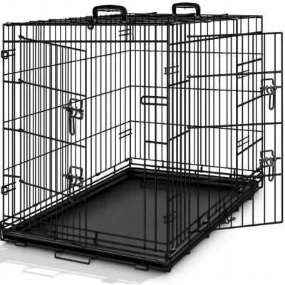 TRESKO Składana Klatka dla Zwierząt - 77x48x54 cm - Transport i Dom TRESKO Składana Klatka dla Zwierząt - 77x48x54 cm - Transport i Dom