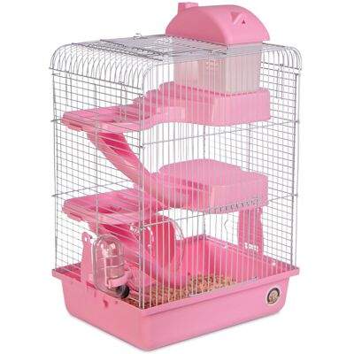 Klatka z wyposażeniem dla chomika, kompletny zestaw, dwa piętra, różowy - Furrever Friends Miku Skyscraper Pink Klatka z wyposażeniem dla chomika, kompletny zestaw, dwa piętra, różowy - Furrever Friends Miku Skyscraper Pink