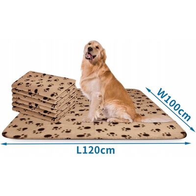 NOBLEZA Koc dla psa kocyk ŁAPKA legowisko posłanie narzuta 120x100cm polar BEŻOWY NOBLEZA Koc dla psa kocyk ŁAPKA legowisko posłanie narzuta 120x100cm polar BEŻOWY