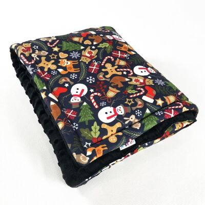 Psiakrew Kocyk mata pled dla psa, zimowy wzór Idzie Zima, polar Minky-75x125 cm Psiakrew Kocyk mata pled dla psa, zimowy wzór Idzie Zima, polar Minky-75x125 cm
