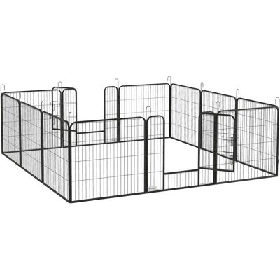 Kojec dla szczeniąt PawHut, 12 elementów, kojec dla szczeniąt z 12 panelami kratowymi, 2 drzwiami, elastyczną osłoną ochronną, wysokość 80 cm, kojec.. Kojec dla szczeniąt PawHut, 12 elementów, kojec dla szczeniąt z 12 panelami kratowymi, 2 drzwiami, elastyczną osłoną ochronną, wysokość 80 cm, kojec..