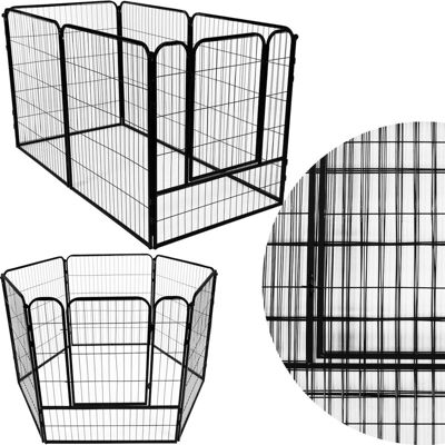 Springos Kojec dla zwierząt wybieg dla szczeniaków klatka dla psa 184x94x100 cm czarna Springos Kojec dla zwierząt wybieg dla szczeniaków klatka dla psa 184x94x100 cm czarna