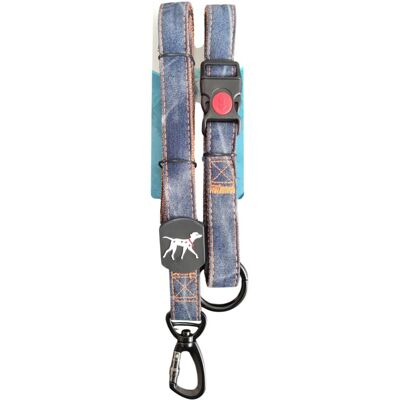 Kalldera KOMPLET obroża (35-50 cm) i smycz JEANS, zestaw dla psa Le Pupi Kalldera KOMPLET obroża (35-50 cm) i smycz JEANS, zestaw dla psa Le Pupi
