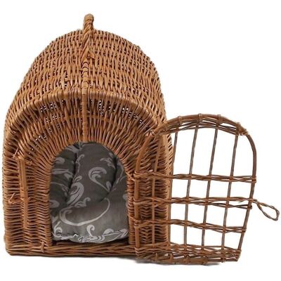 Inny producent Koszyk transportowy wiklinowy z poduszką 40x32x40 cm klatka dla kota psa Inny producent Koszyk transportowy wiklinowy z poduszką 40x32x40 cm klatka dla kota psa
