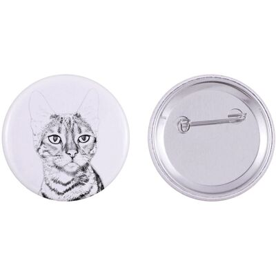 Kot toyger - ozdoba plecaka, personalizowana przypinka, idealny gadżet dla miłośników zwierząt marki Art-Dog Kot toyger - ozdoba plecaka, personalizowana przypinka, idealny gadżet dla miłośników zwierząt marki Art-Dog