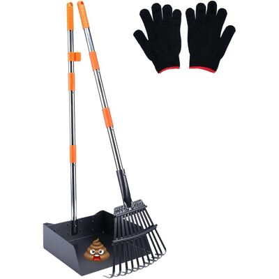 Akuku Kupozbieracz metalowy zbieracz psich odchodów taca grabie łopatka zestaw Akuku Kupozbieracz metalowy zbieracz psich odchodów taca grabie łopatka zestaw